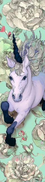 Free dragon bookmark with a pastel green unicorn design